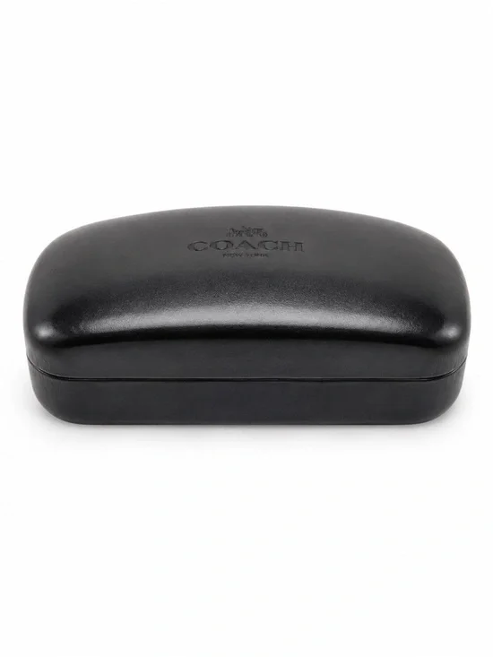 Coach New York Black Hard Eyeglass Sunglasses Case w/ Sealed Cleaning Cloth NWT