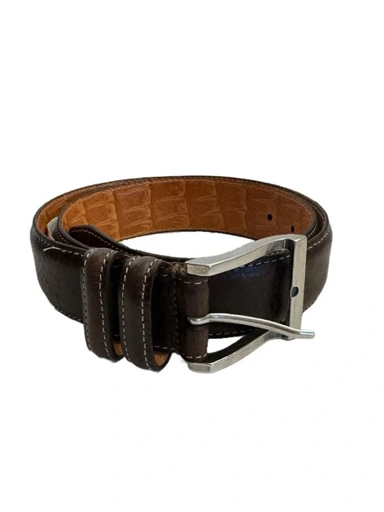 Martin Dingman Bill Water Buffalo Leather Belt Brown 30 USA Handcrafted 40395