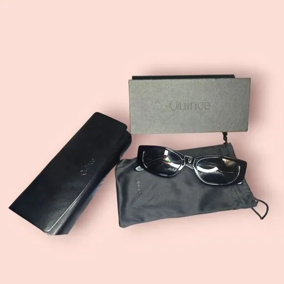 Quince Granada Polarized Acetate Sunglasses Black Grey Lens Designer Style Luxe