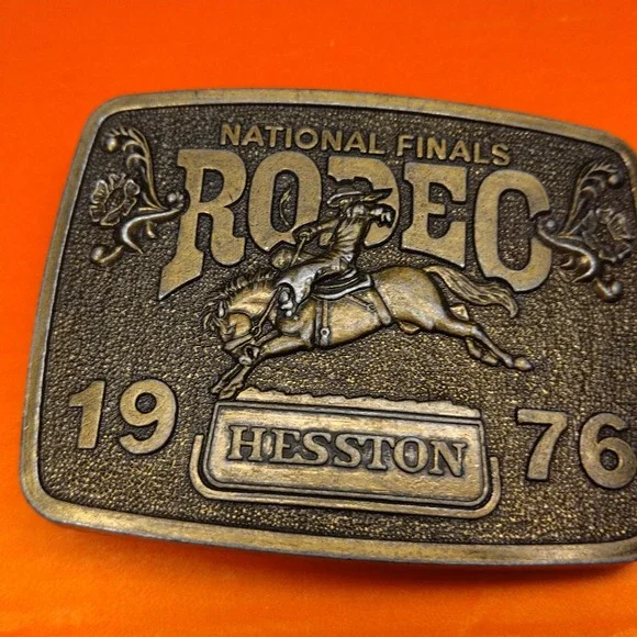 Vintage 1976 Hesston National Finals Rodeo Belt Buckle Bicentennial Limited Ed