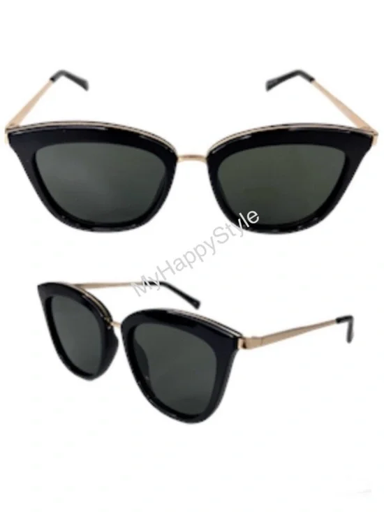 LE SPECS ​​Caliente NEW Black Gold Sunglasses Cat Eye NEW