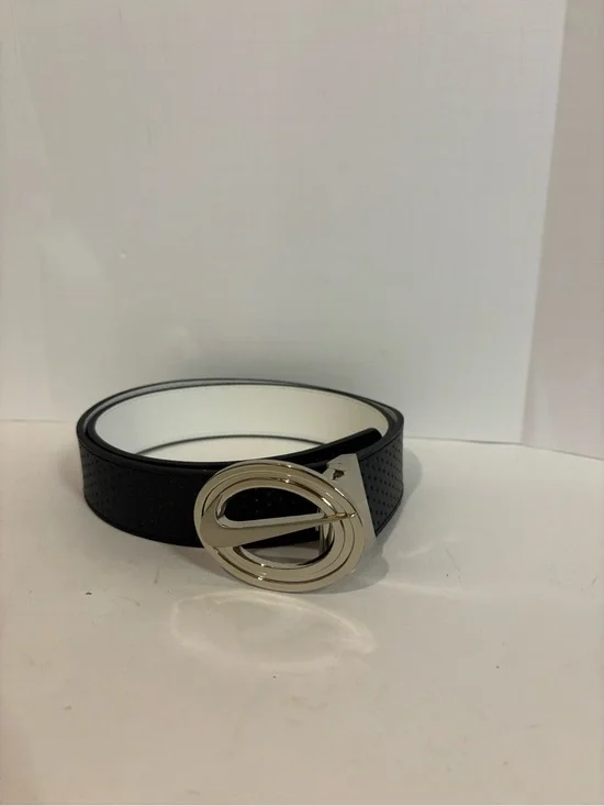 Nike Black Perforated Belt with Silver Oval Buckle