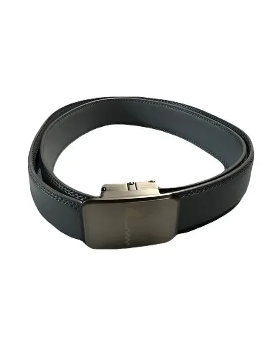 Joseph Elliott Leather Ratchet Belt Gray Like New Adjustable 46 inch Flat Lie