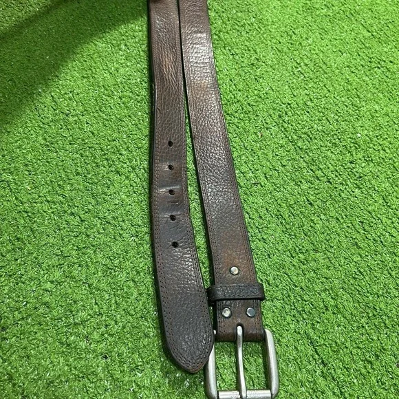 Ariat Mens Work Belt SZ 40 Triple Stitch Heavy Duty Roller Buckle Leather Belt