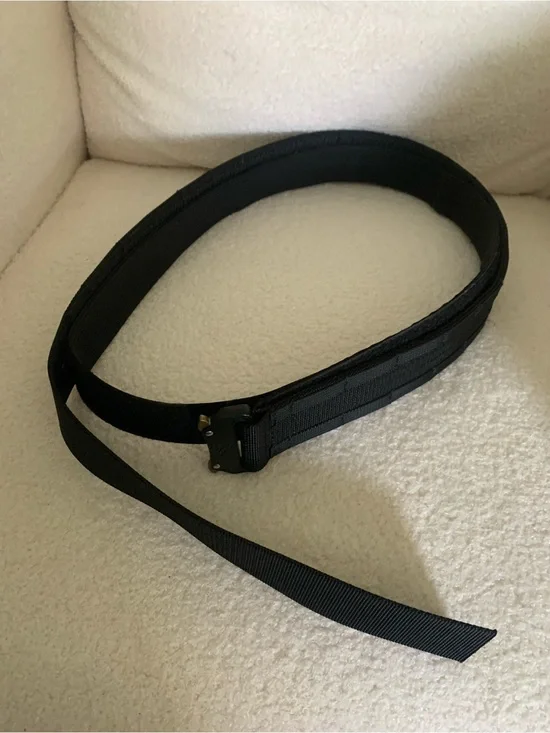 WOLF Black Tactical Web Belt with Metal Quick-Release Buckle