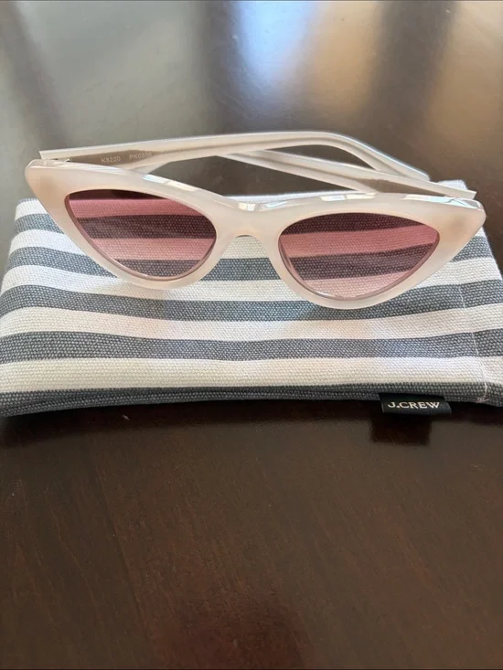J. Crew Blush Bungalow Cat Eye Sunglasses with Pink Lenses