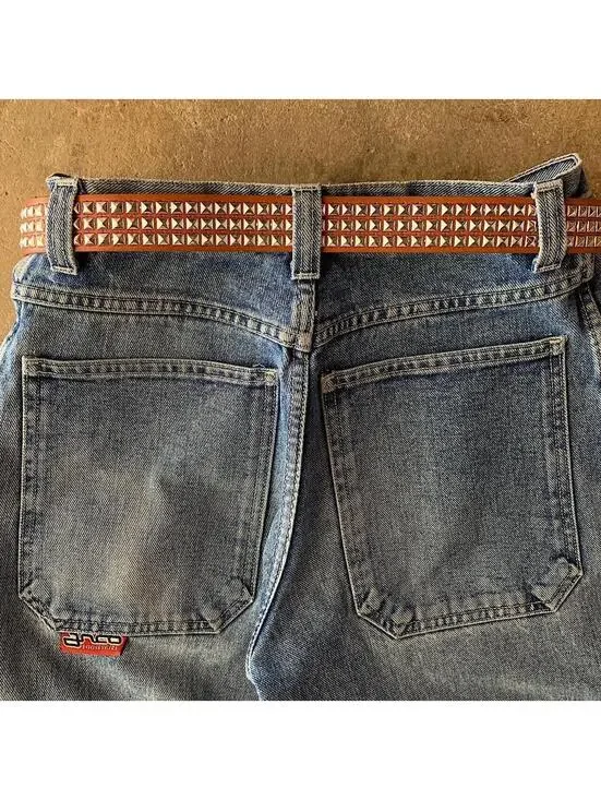 Diamond Studded brown essential belt. Y2k 2000s style. Fits a 30-36 inch waist.