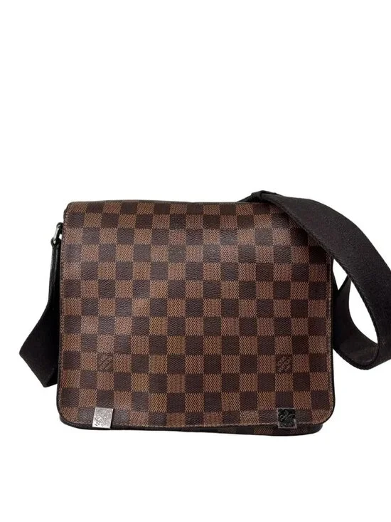 Louis Vuitton Super Damier District PM Shoulder Bag Brown