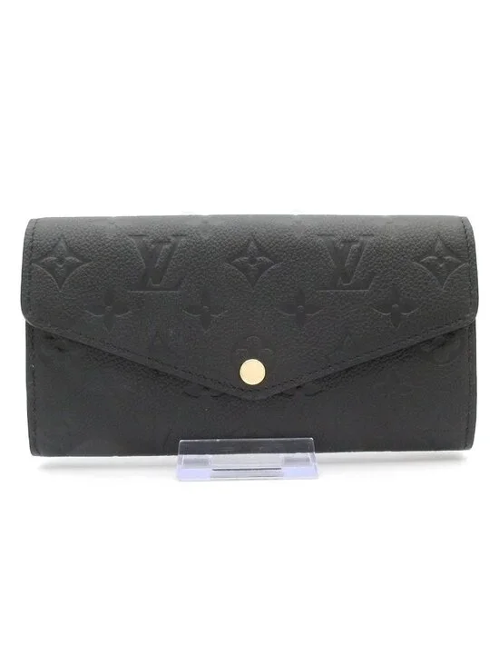 Louis Vuitton Wallet Monogram Empreinte Portefeuille Sarah Noir Leather Cowhide