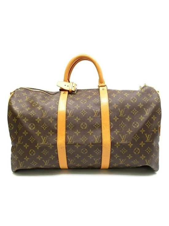 Louis Vuitton Keepall Bandouliere 50 Monogram Boston Bag Brown