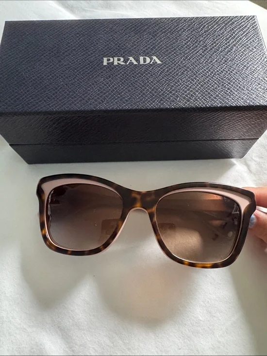 Prada Tortoiseshell Oversized Square Sunglasses with Brown Lenses