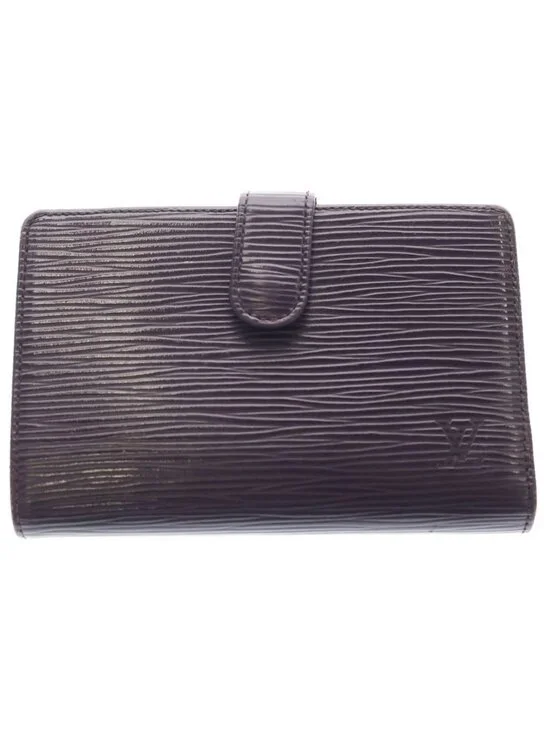 Louis Vuitton Epi Portefeuille Kiss Lock Leather Wallet Bifold Brown