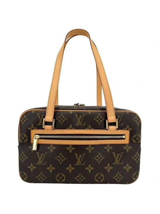 Louis Vuitton Handbag Cite MM Shoulder MM Monogram Canvas Brown Gold