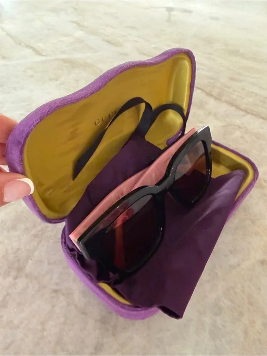 Gucci Women Black & Pink Sunglasses