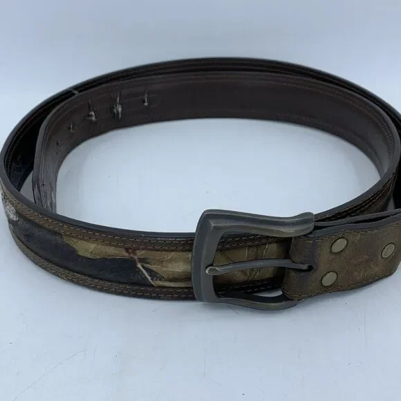 Nocona Belt Company Mens 46” Genuine Leather‎ Camo Center Belt Hunting Preppy