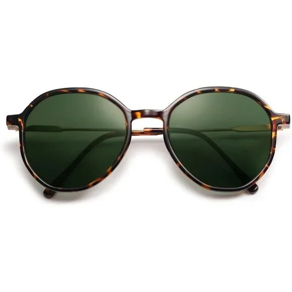 Hexagon Round Sunglasses Women Fashion UV400 Protection Large Fit Stylish