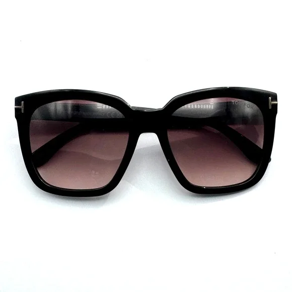 Tom Ford Sunglasses Amarra TF502 01T Black Butterfly Gradient Bordeaux Lens 55mm