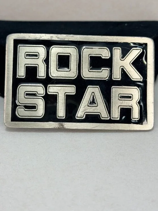 Rock Star Skull Crossbones Fine Pewter Belt Buckle Gothic Biker 2001 USA