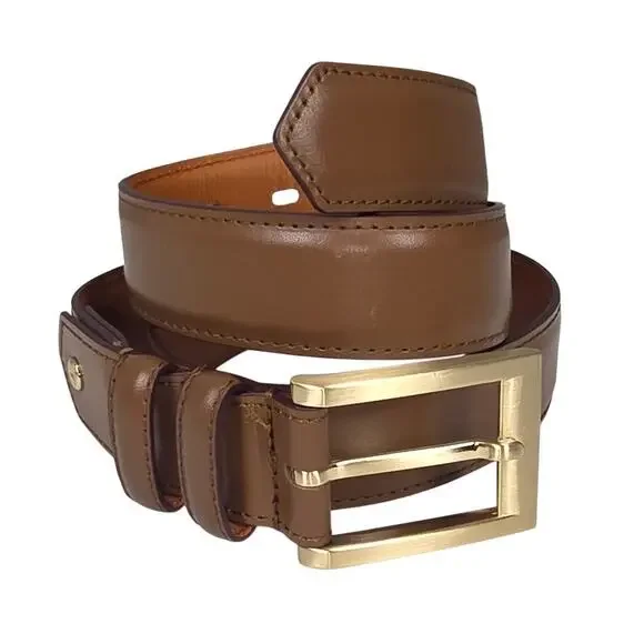 WOLF & SHEPHERD LEATHER BELT – SIZE 32 / 82 – MADE IN ITALY – BROWN – CLEAN