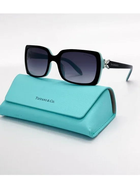 New Tiffany & Co Sunglasses TF4047B 8055/3C Black Blue Women Eyewear
