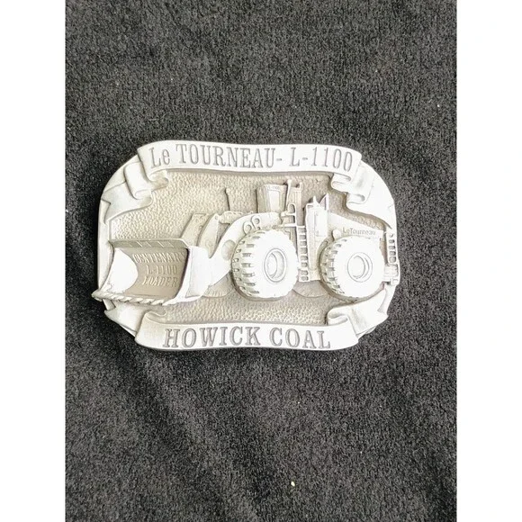 LeTourneau L-1100 Howick Coal Centenary Loader Vintage Belt Buckle Mining Promo