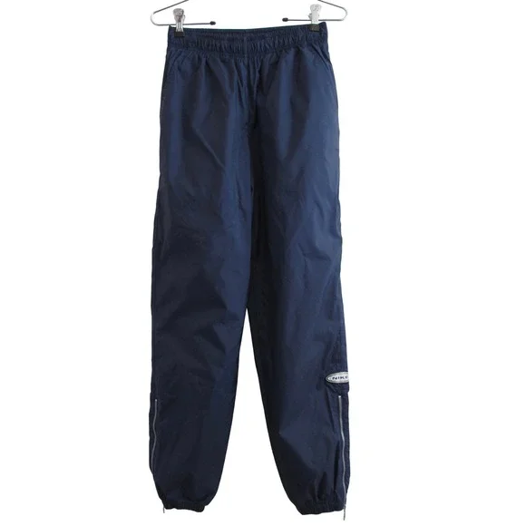 Vintage Nike Track Pants Women's Small Nylon‎ Lined Navy Zip Ankles Joggers