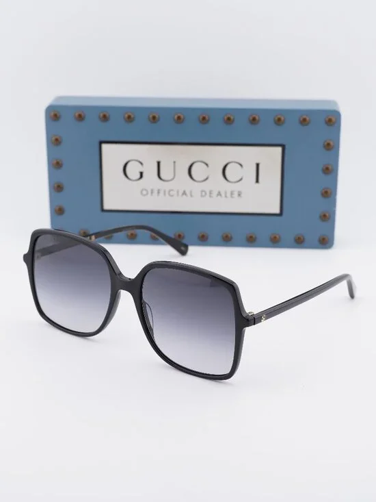 Gucci GG0544S 001 Square Sunglasses - Black/Grey Gradient