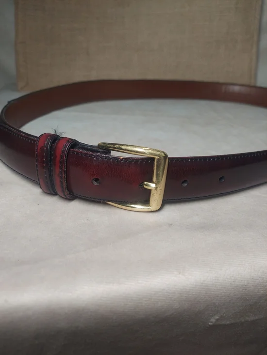 Men's Handcrafted in USA Genuine Leather Belt - Size 38 - Classic Brown