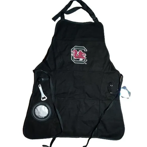 South Carolina Gamecocks USC Grilling Apron Black BBQ Tailgate Bottle Opener NWT