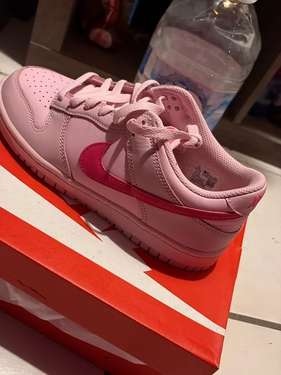 Nike Pink Low-Top Sneaker with Hot Pink Swoosh