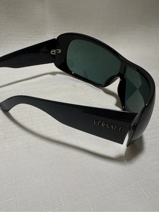 Sleek Black VERSACE Visor Sunglasses