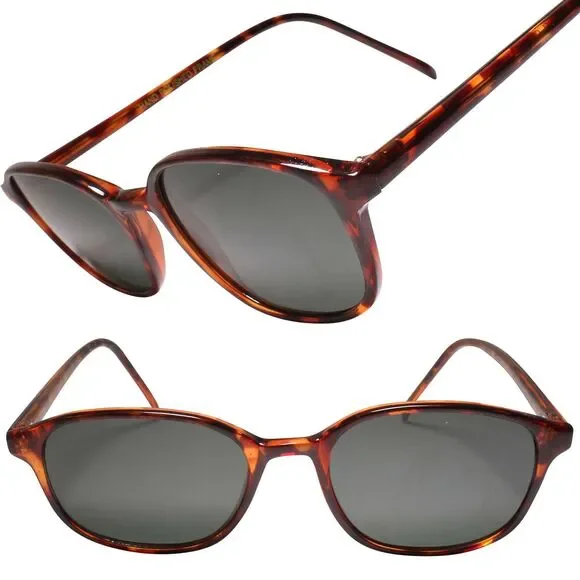 Old School Deadstock Hippie Genuine Vintage Tortoise Small Rectangle Sunglasses