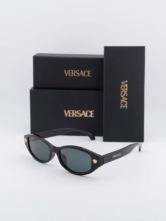 Versace VE4512D GB1/87 Oval Sunglasses – Black / Grey