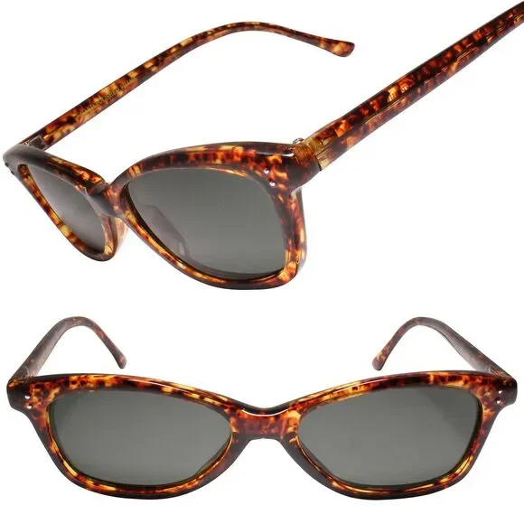 Deadstock 80s Indie Hippie Genuine Vintage Tortoise Small Rectangle Sunglasses