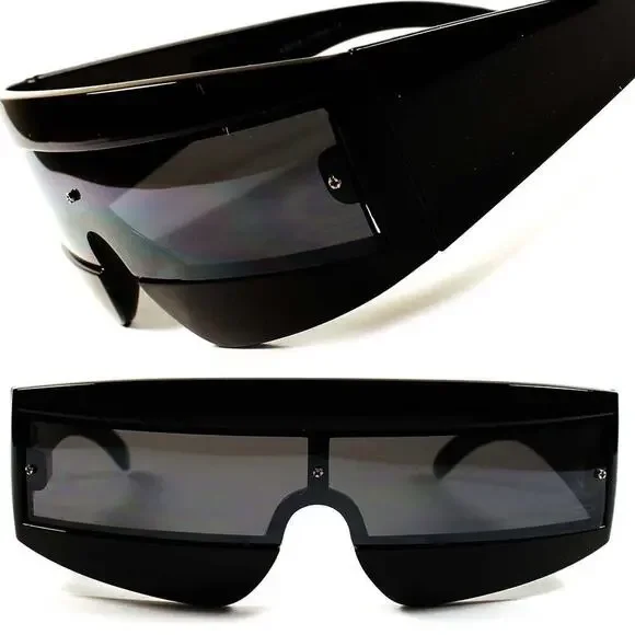Black Cyclops Futuristic Visor Sunglasses Alien Costume