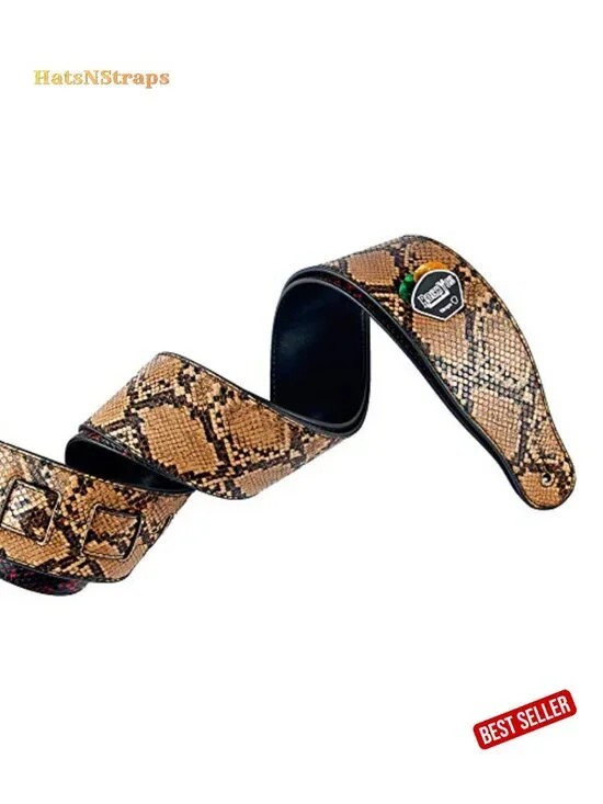 Snake Pattern Soft PU Leather Guitar Strap with Picks