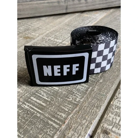 Neff Men's Black And White Checkered Belt Size Large 46