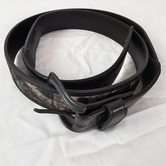 Brown and Camo Mens Leather Belt Size 44 Outdoor Hunting Casual Country