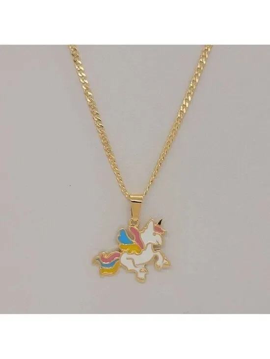 Brazilian 18k Gold Filled Unicorn Necklace