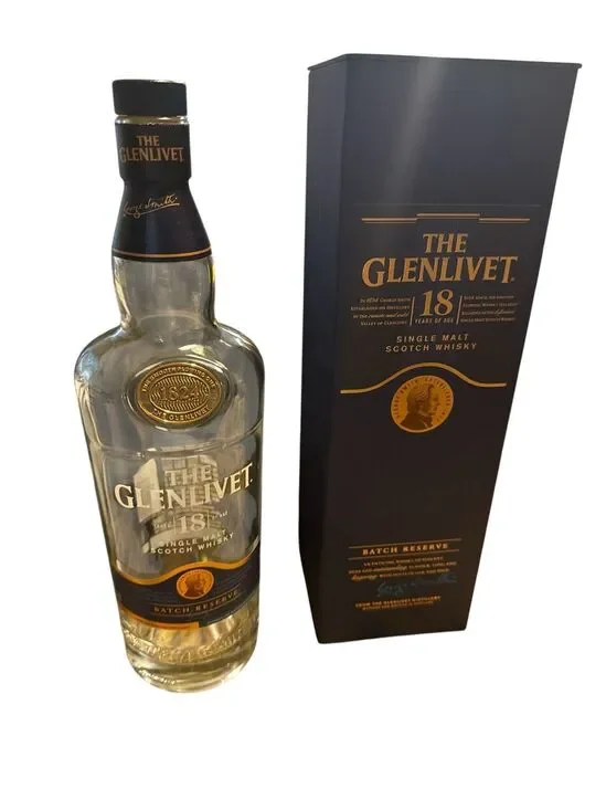 Empty Bottle With Box The Glenlivet Scotch 18 Years 750 ML