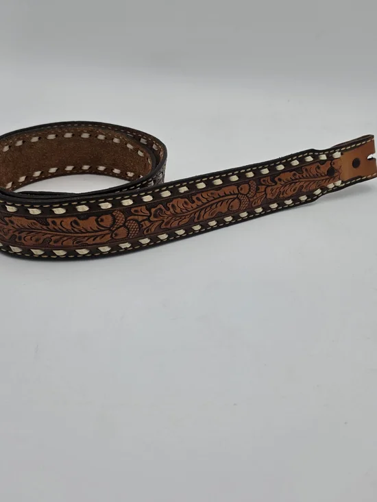 Tooled Leather Belt – 45
