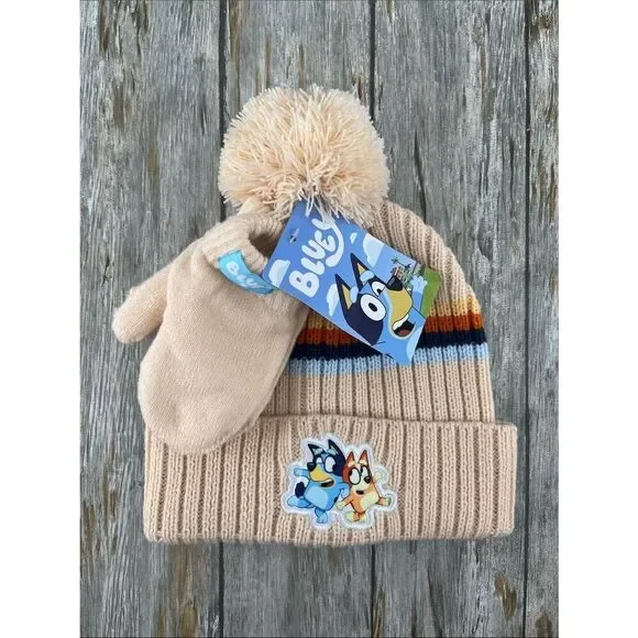 Toddler Character Beanie and Mittens, 2-Piece Set Bluey