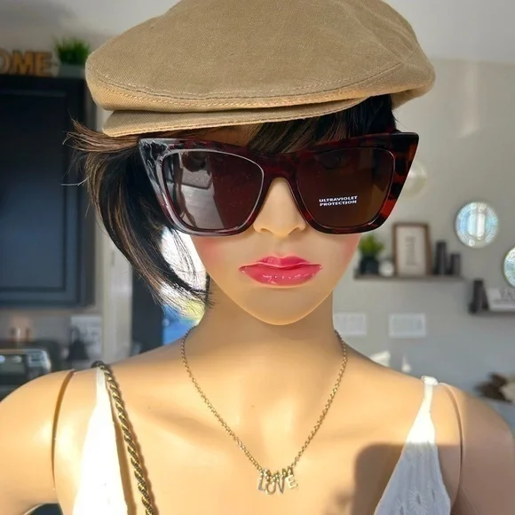 💋NWT Oversized Tortoise brown Cat eye sunglasses sunshades
