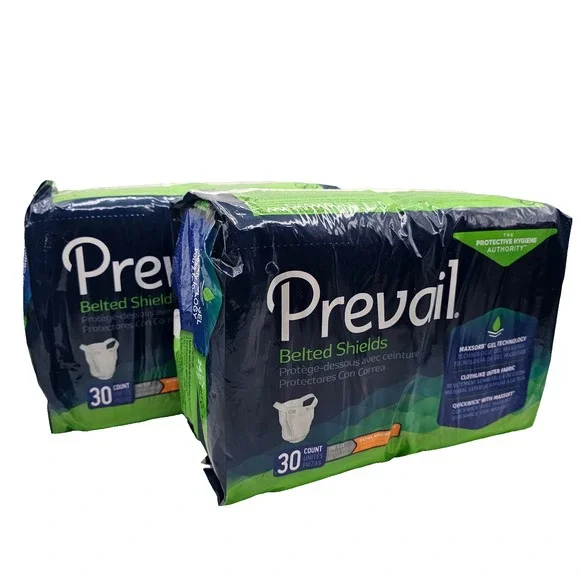 Lot of 2 Prevail Belted Shields 30 Count‎ Extra Incontinence Belted Undergarment