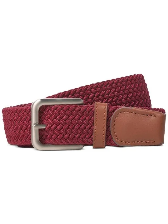 Jack & Jones Men's Jacspring Woven Belt Casual Braided Dark Red Size 90 SALE
