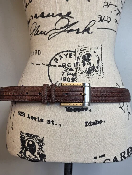 Nike Golf Brown Leather Belt Size 36 | Classic Athletic Casual Genuine Leather
