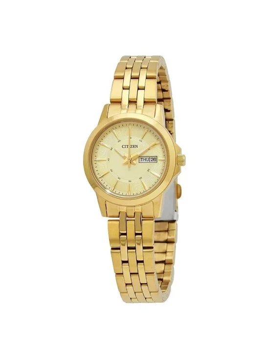 NWT Citizen Quartz Gold Dial Yellow Gold-tone Ladies Watch