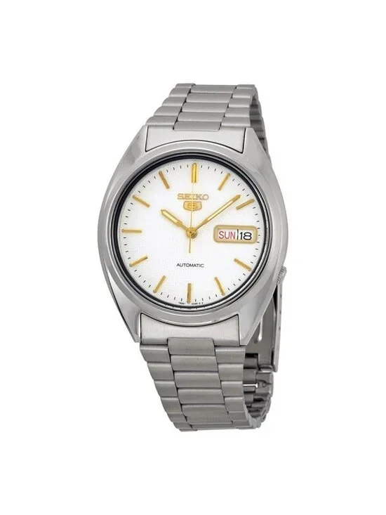 NWT Seiko Series 5 Automatic Off White Dial Men's Watch