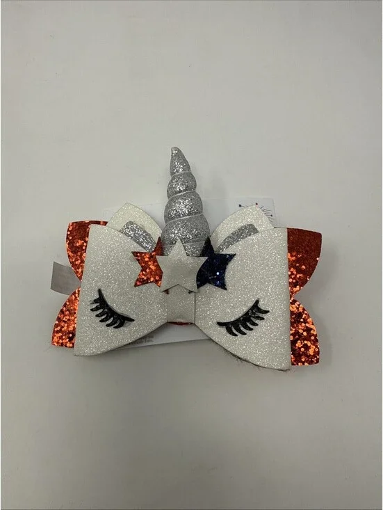 Claire’s Unicorn Red White And Blue Hair Clip