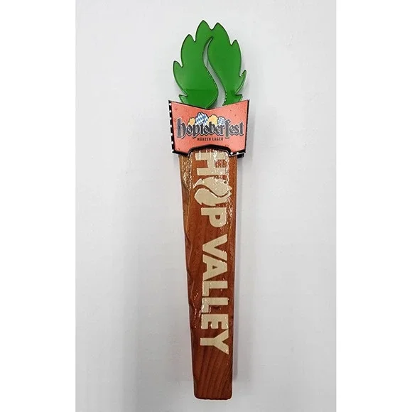 HOPTOBER FEST MARZEN LAGER BEER BAR TAP HANDLE HOP VALLEY WOOD‎ LOOK
